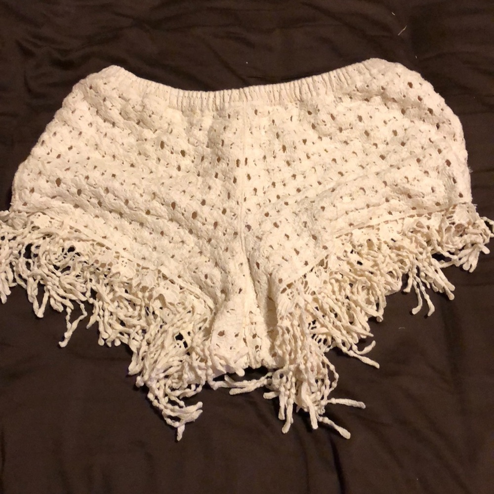 Medium fringe shorts.
